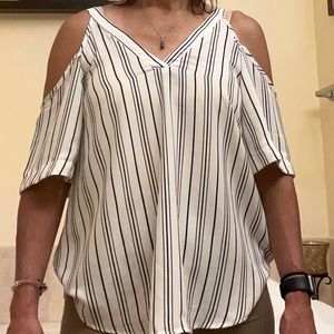 Sienna Sky black and white striped shirt SZ S